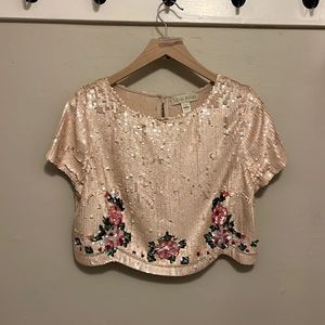BHLDN sequin crop top